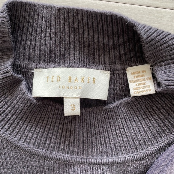 Ted Baker London Grey Cashmere Blend Knit Top w/ Shoulder Bow - Picture 11 of 13
